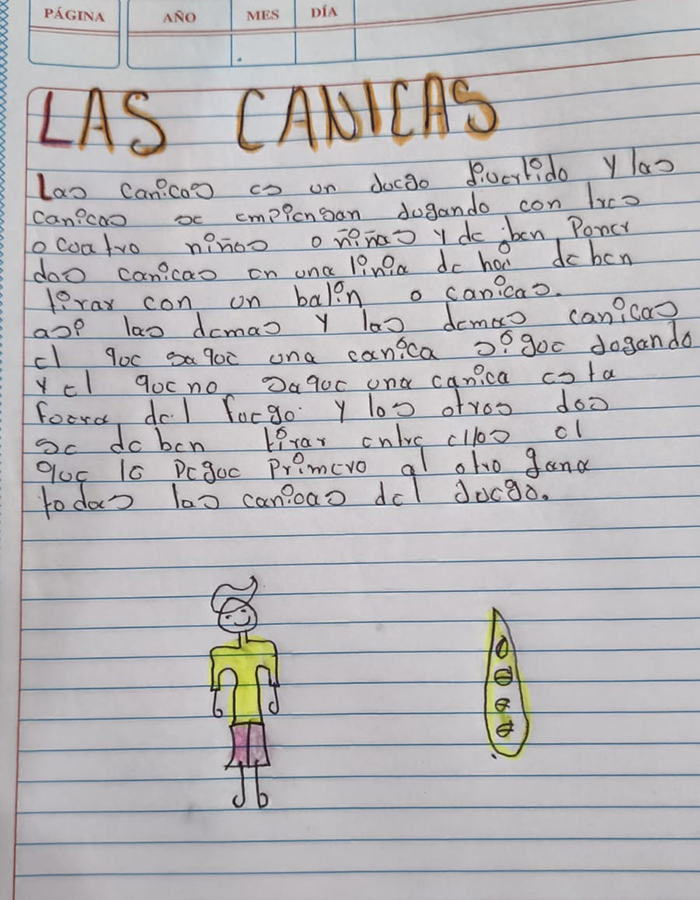 carta las canicas